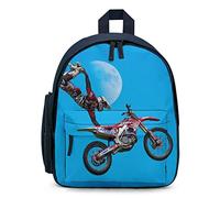 Sac à Dos Imprime pour Enfant Sacs d'école Primaire Sac de Maternelle Fille Garçon Sacs Scolaires Colorés Lune de Motocross Volante