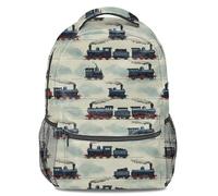 Sac à dos imprimé silhouette de train de dessin animé, durable, léger, parfait pour une utilisation scolaire des enfants, 05, L