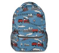 Sac à dos imprimé silhouette de train de dessin animé, durable, léger, parfait pour une utilisation scolaire des enfants, 02, L