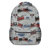 Sac à dos imprimé silhouette de train de dessin animé, durable, léger, parfait pour une utilisation scolaire des enfants, 03, L