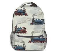 Sac à dos imprimé silhouette de train de dessin animé, durable, léger, parfait pour une utilisation scolaire des enfants, 04, L