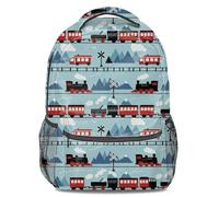 Sac à dos imprimé silhouette de train de dessin animé, durable, léger, parfait pour une utilisation scolaire des enfants, 01, L