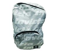 Sac à dos Invicta Lettre Packable, gris et blanc, poche intérieure pour ranger le sac à dos plissé, gris et blanc