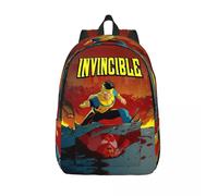 Sac à dos invincible style années 70 pour adolescent, sac à dos d'extérieur pour lycée, travail, homme et femme, sac à bandoulière pour ordinateur portable Noir