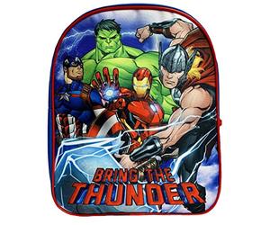 Sac à dos Iron Man, Hulk, Thor et Captain America Avengers Marvel Avengers pour garçons - Sac à dos d'école ou de voyage - Bring the Thunder, multicolore