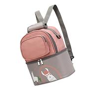 Sac à Dos isolé pour Bouteille de Lait, Boîte à Déjeuner, Sac de Transport du Lait Maternel pour Une Fraîcheur Durable, Conservation des Médicaments, Nylon EVA (Rose avec Gris)