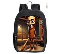 Sac à dos italien avec porte-clés, 40,6 cm imprimé 3D dessin animé sac à déjeuner haute capacité cartable garçon et fille cartable, a, M