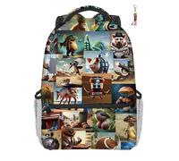 Sac à dos italien mignon pour ordinateur portable de 41,9 cm, imprimé 3D, grand sac de voyage et d'affaires respirant, confortable