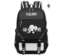 Sac à dos japonais avec porte-clés, port USB de 43,2 cm, sac d'école de dessin animé pour les élèves du primaire et du collège et les fans de jeu, cadeau d'anniversaire pour adolescents., C, 10in