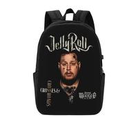Sac à dos Jelly Roll pour hommes, femmes et adolescents, sac à dos décontracté et résistant à l'eau - CASE482 Noir