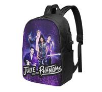 Sac à dos Julie and the Phantoms pour homme, femme, adolescent, résistant à l'eau, décontracté, compatible avec ordinateur portable avec port de chargement USB, cartable de 43 cm p Noir