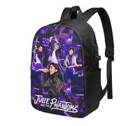 Sac à dos Julie and the Phantoms pour homme, femme, adolescent, résistant à l'eau, décontracté, compatible avec ordinateur portable avec port de chargement USB, cartable de 43 cm p Noir