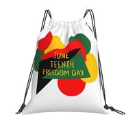 Sac À Dos Juneteenth African American Freedom Black History June 19 Gym Sack Colourful Sacs À Cordon Résistant Sac De Sport pour Voyage Swimming Camping 36X42CM