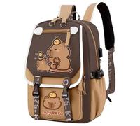 Sac à Dos Kawaii Capybara de Capacité Large avec École Mignon Multipaniste, Dos Respirant et Bracelet Ajusté pour Filles Enfants