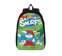 Sac à dos Kawaii Schtroumpf pour hommes, femmes, adolescents, lycée, travail, sac à dos, dessin anime, ordinateur portable, sac à bandoulière, cadeau Noir