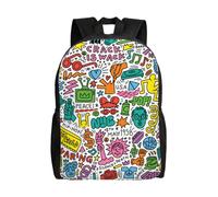 Sac à dos Keith Haring pour adolescent, cartable en toile, sac à dos pour ordinateur portable, unisexe - HXN1821 Noir