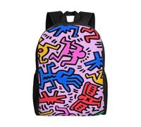 Sac à dos Keith Haring pour adolescent, cartable en toile, sac à dos pour ordinateur portable, unisexe - HXN1819 Noir