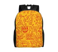 Sac à dos Keith Haring pour adolescent, cartable en toile, sac à dos pour ordinateur portable, unisexe - HXN1817 Noir