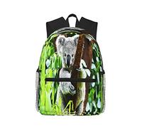 Sac À Dos Koala Gris Sac A Dos Scolaire Classique Cartable Scolaire Durable Rucksack pour Travail École Camping