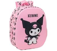 Safta Sac à dos Kuromi 3D 33 cm Maternelle, adaptable au chariot, confortable, rose