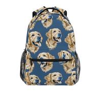 Sac À Dos Labrador Golden Retriever Dog Cartable Scolaire Classique Cartables Loisir Rucksack pour Randonnée École Étudiant 29X40CM