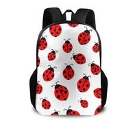 Sac À Dos Ladybug Red Black Dots White Daypack Ordinateur Portable Cartable Loisirs Backpack pour Camping Scolaire Cadeau Rentrée