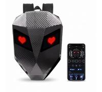 Sac à Dos LED Moto, Coque Rigide 3D Fibre Carbone, Écran Programmable 48x48 | Écran couleur personnalisable via application BT, compartiment ordinateur spacieux, panneau arrière 1680 PVC imperméable,