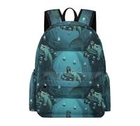 Sac à dos léger à motif sirène et crânes pour hommes et femmes, antivol