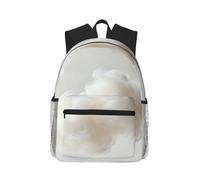 Sac à dos léger en coton imprimé blanc pour femmes et hommes Sac à dos de voyage mignon avec bretelles, Coton blanc, One Size