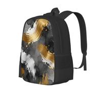 Sac à dos léger et décontracté avec peinture à l'encre abstraite, grande capacité