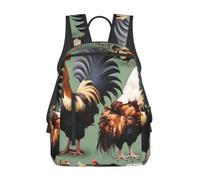 Sac à dos léger et décontracté de grande capacité Motif coq et poulet