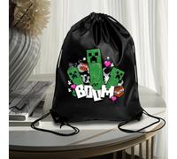 Sac à dos léger et tendance avec cordon de serrage, motif pixel de mineur, grande capacité, imprimé dessin animé, pour le sport et le rangement de vêtements, idéal pour les cadeaux WDSJ 43