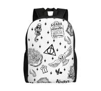 Sac à dos léger Harry Potter pour enfants, grande capacité, imprimé, cartable, décontracté, à bandoulière, pour voyage en plein air, HXN4964 Noir