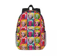 Sac à dos léger imprime Andy Warhol et Marilyn Monroe, nouveau modèle tendance, 15 pouces Noir