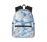 Sac à dos léger imprimé vitrail pour femmes et hommes mignon sac à dos de voyage avec bretelles, Nuage blanc., One Size