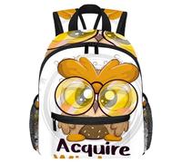 Sac à dos léger pour enfants de 3 à 8 ans - Motif chouette - Acquérir la sagesse, multicolore 1, 25.4x10x30 CM/10x4x12 in