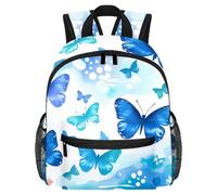 Sac à dos léger pour enfants de 3 à 8 ans Motif floral et pensée Violet, Multicolore 13., 25.4x10x30 CM/10x4x12 in