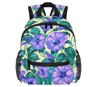Sac à dos léger pour enfants de 3 à 8 ans Motif floral et pensée Violet, multicolore 2, 25.4x10x30 CM/10x4x12 in