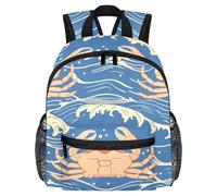 Sac à dos léger pour enfants de 3 à 8 ans, motif mer, ancres, vagues, éclaboussures, Multicolore 10., 25.4x10x30 CM/10x4x12 in