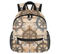Sac à dos léger pour enfants de 3 à 8 ans, motif mer, ancres, vagues, éclaboussures, Multicolore 9., 25.4x10x30 CM/10x4x12 in