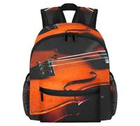 Sac à dos léger pour enfants de 3 à 8 ans pour instruments de musique violoncelle rétro, multicolore 1, 25.4x10x30 CM/10x4x12 in