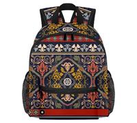 Sac à dos léger pour enfants de 3 à 8 ans, style indien vintage, bohème, multicolore 1, 25.4x10x30 CM/10x4x12 in