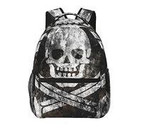 Sac à dos léger pour gym voyage vélo grande capacité polyvalent antivol sac de transport, crâne drapeau art voyage sac de randonnée et sac à dos