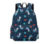 Sac à dos léger pour les voyages à l'université, motif lama astronaute