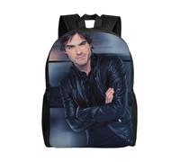 Sac à dos léger unisexe Ian Joseph Somerhalder, sac à dos basique pour ordinateur portable, cartable pour voyage, école, bureau - XTYD2383 Noir