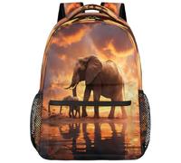 Sac À Dos L'Éléphant D'Afrique Cartable Scolaire Classique Cartables Durable Rucksack pour Randonnée Travail Voyages