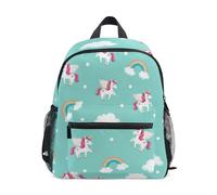Sac à dos licorne volante pour tout-petits garçons filles enfants sacs à dos d'école avec étiquette nominative petit sac à dos préscolaire pour filles, Licorne volante Aqua, 6-8 Years, Sacs à dos
