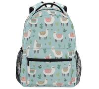 Sac À Dos Llama Alpaca Cactus Cartables Durable Cartable Scolaire Unisexe Sac A Dos Scolaire pour École Étudiant Voyage