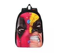 Sac à dos Logan et Wade avec fermeture éclair Marvel Deadpool et Wolverine pour etudiants, ideal comme cadeau, sac à dos de voyage réglable Noir