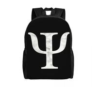 Sac à dos Loisirs Psychologie en plein air Marbre Psi symbole Ordinateur portable Hommes Femmes Sac de livre de base pour l’école collégiale Étudiant Psychologue Enseignant Cadeaux Cadeaux Cadeaux